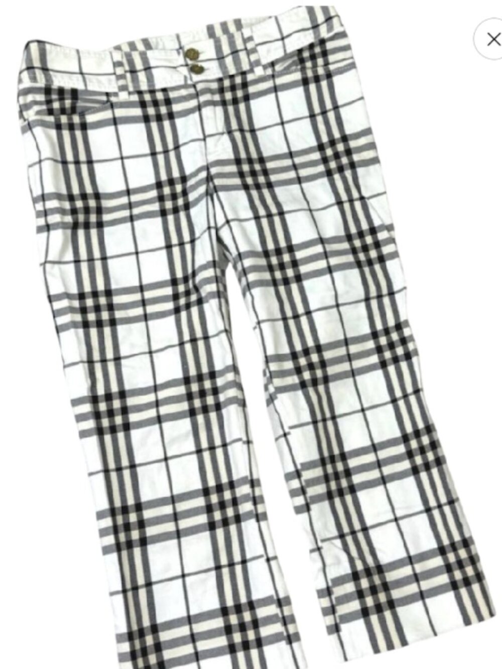 Burberry Blue Label Plaid Low Rise Capri Cropped Pants Vintage Japan 38